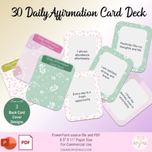 Daily Affirmation Card Deck Templates